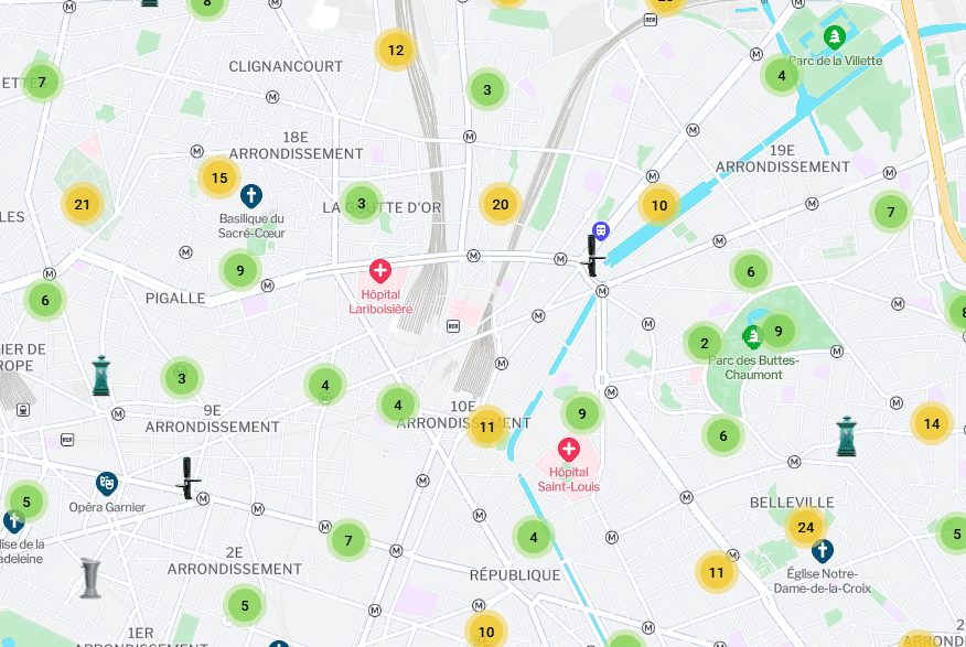 Système de clusters pour les fontaines sur Fountain Finder