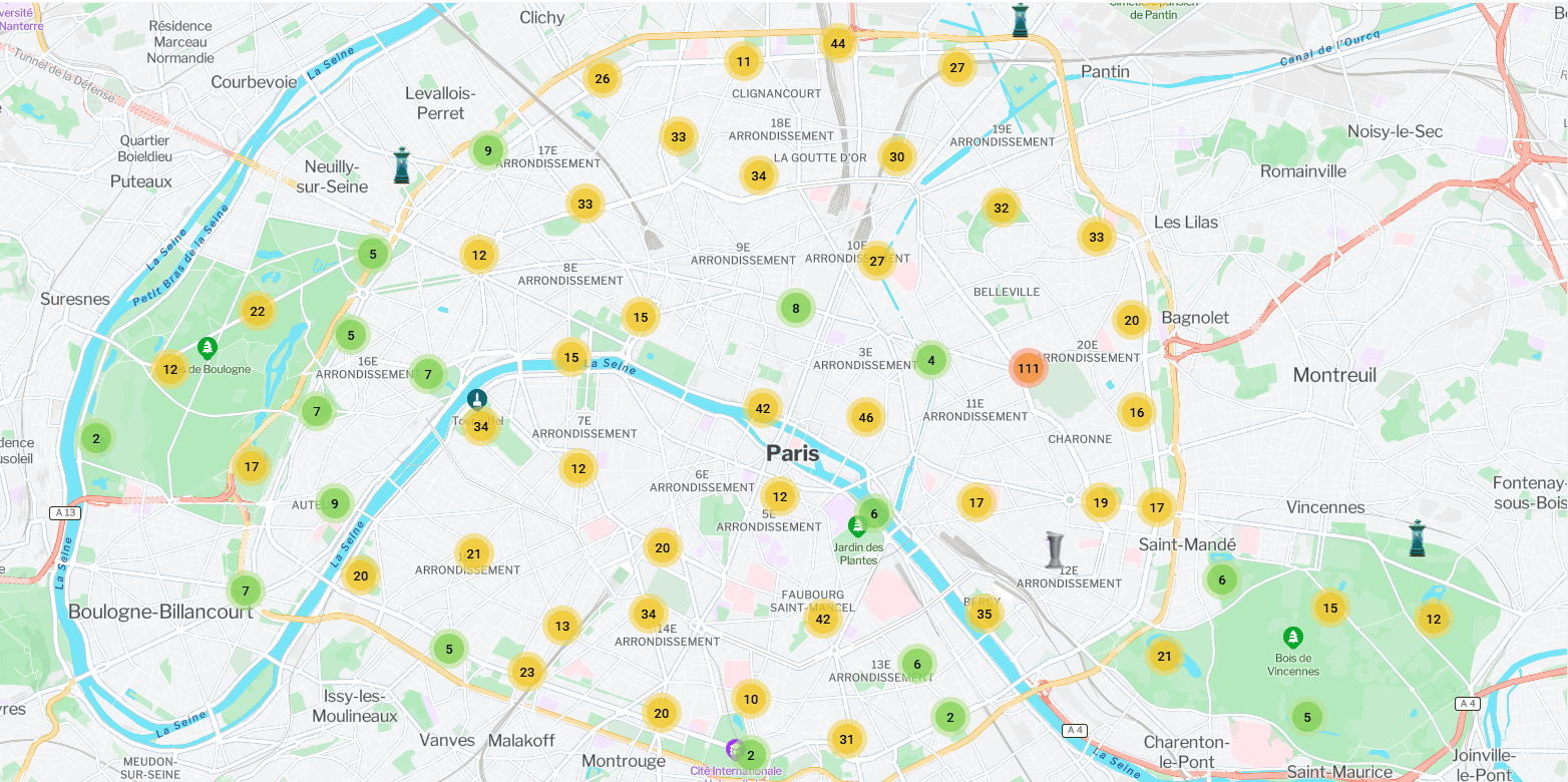 Image de la carte de Paris dans Fountain Finder