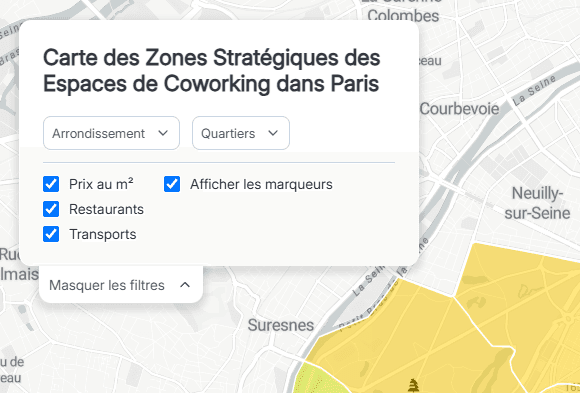 Fonctionnalité de filtres dynamiques du projet Worknest